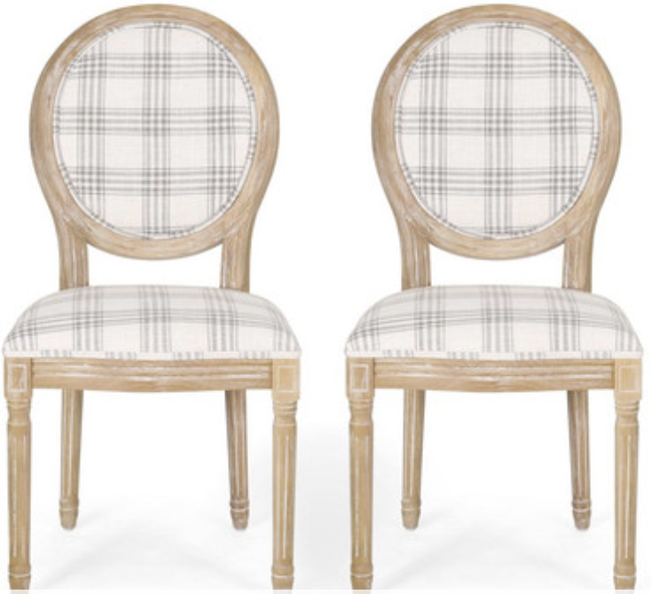 French Country Fabric Dining Chairs
