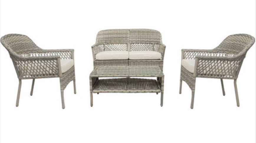 Outdoor 4-Piece Wicker Patio Conversation Set