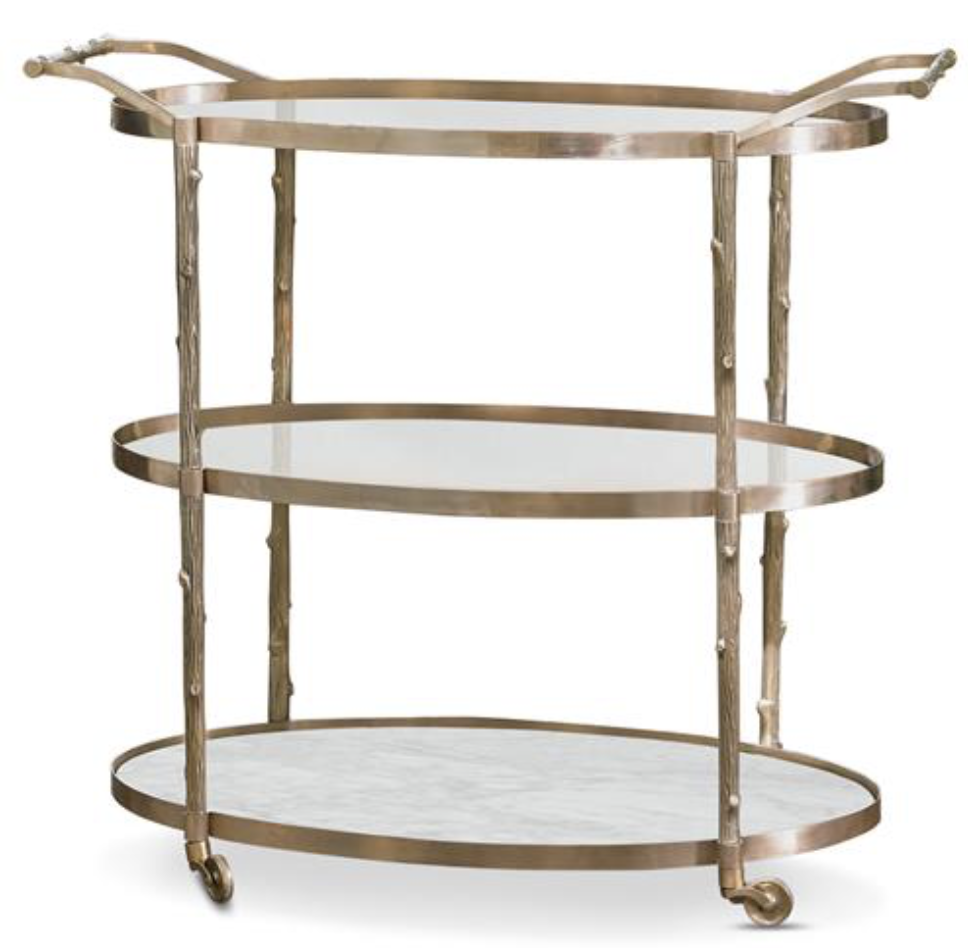 Hollywood Regency Brass Bar Cart