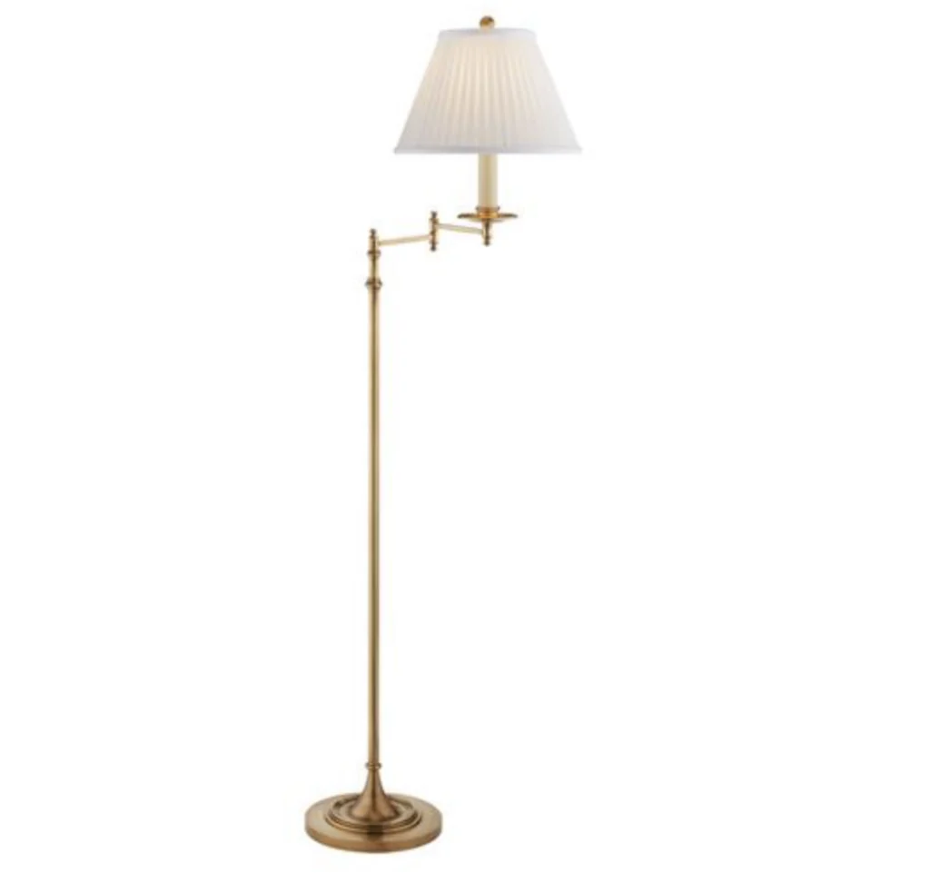 Dorchester Regency Brass Swing Arm Floor Lamp
